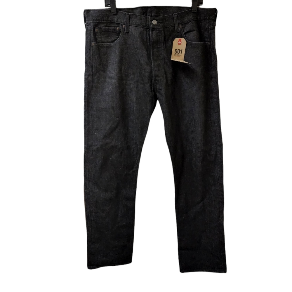 Levi's 501 Dark Black Blue Jeans SIZE 36X34